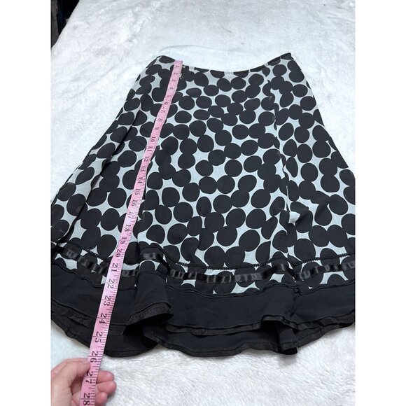 White House Black Market Womens Polka Dot Skirt Black & White Silk Blend women s - Picture 5 of 5